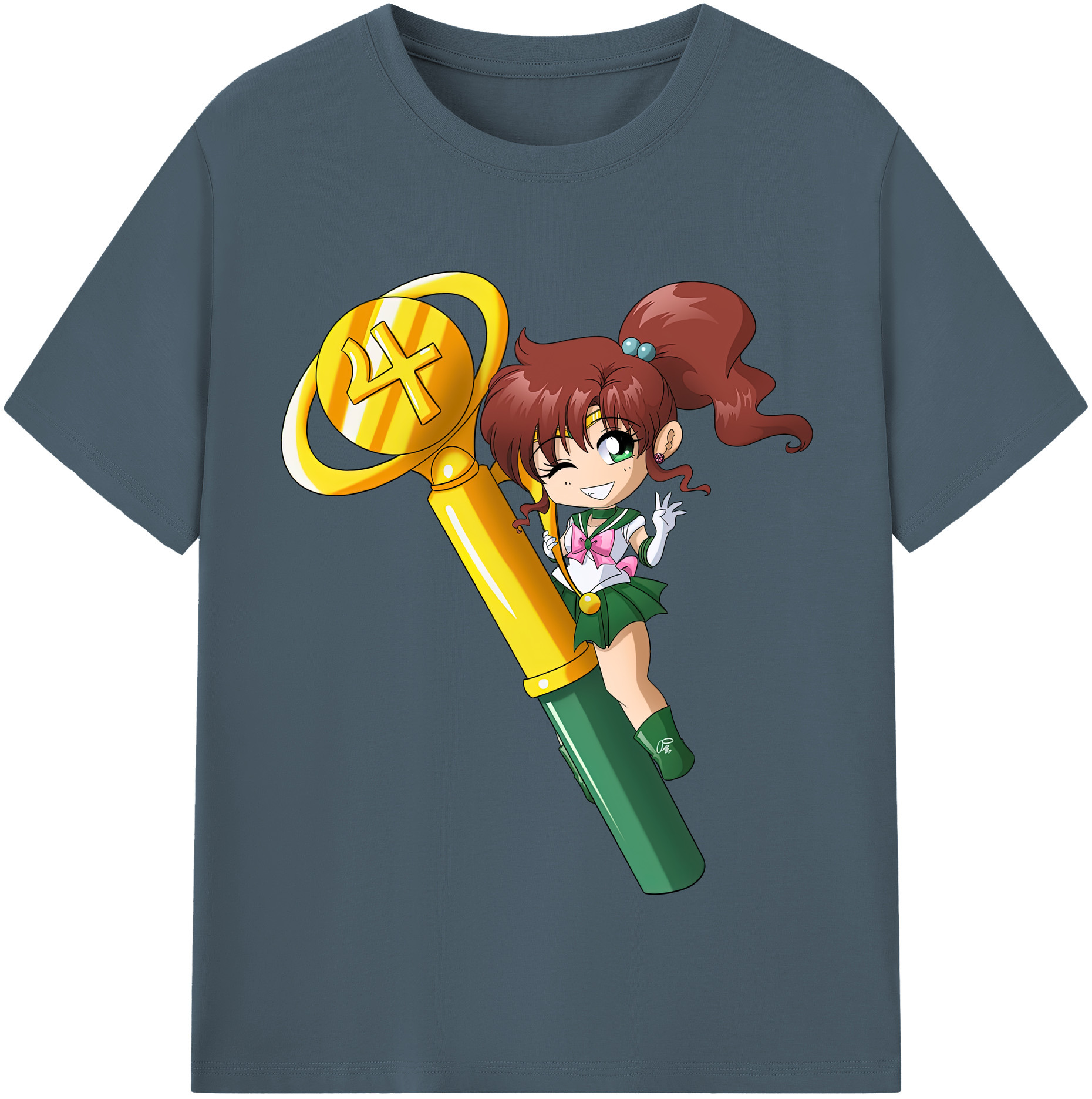 （画像用） 美少女戦士セーラームーン 木野 まこと きの まこと Sailor Moon Kino Makoto （セーラージュピター；Sailor Jupiter） 綿100％半袖Tシャツ（フロントプリント）